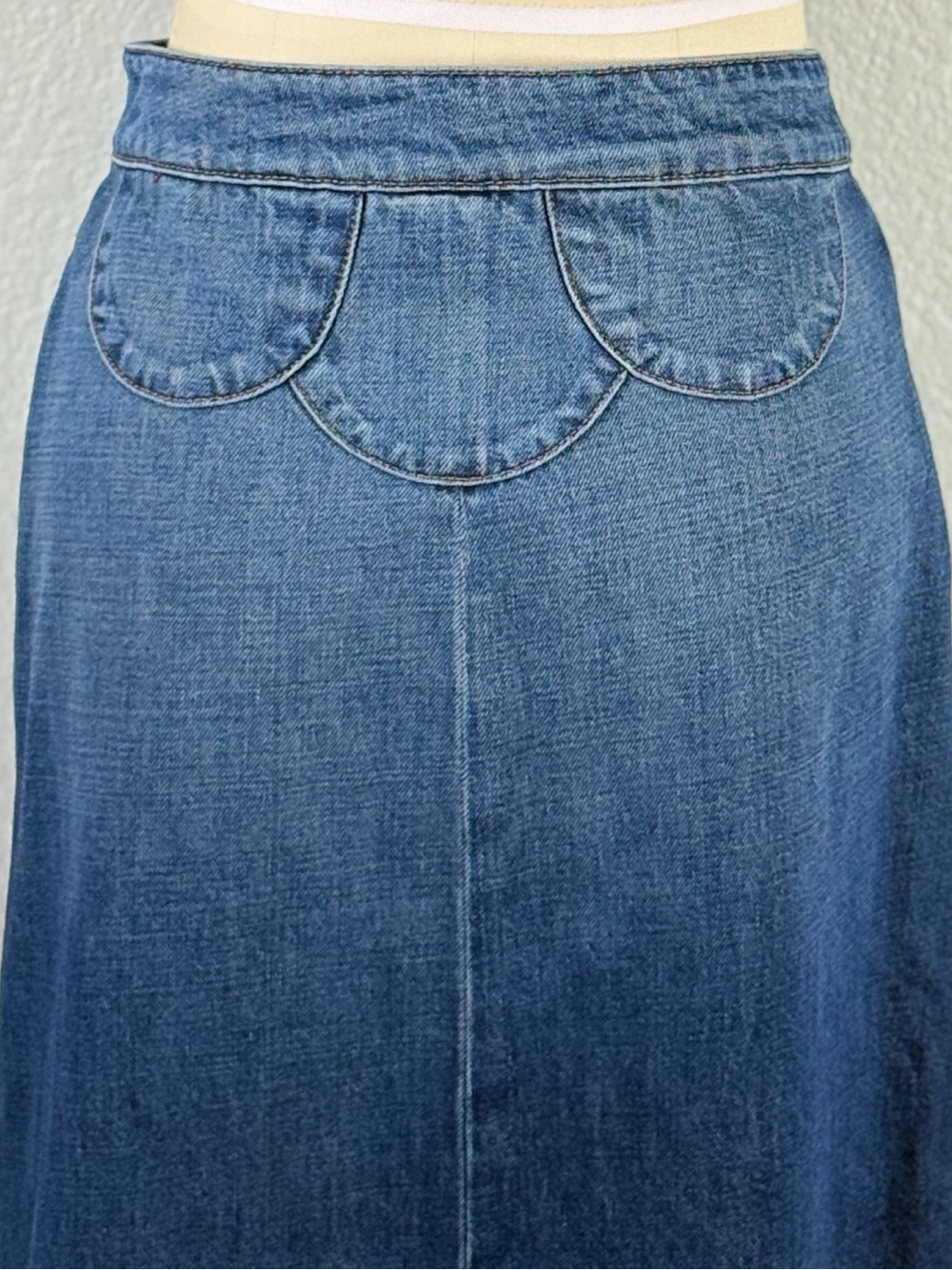 Daily Blue Tephy Button Down Denim A-Line Skirt size Small - Picture 7 of 16